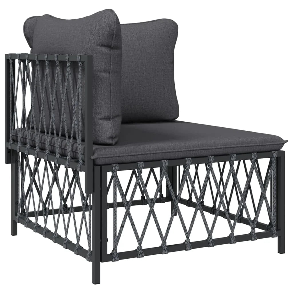 4 Piece Patio Set with Cushions Anthracite Steel G999608