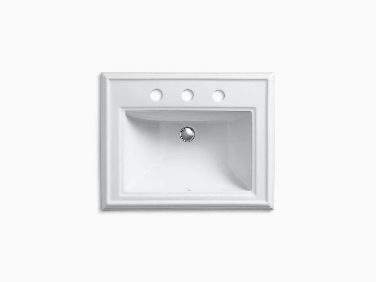 Cashmere Drop-In Bathroom Sink with 8 In. Widespread Faucet Holes E9149