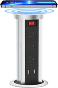 Pop Up Power Strip with 2 USB Charger Ports and Wireless Charger Station, 3 AC Outlets R17098
