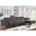 Dark Gray Fabric Sectional with Armless Chair Z66146