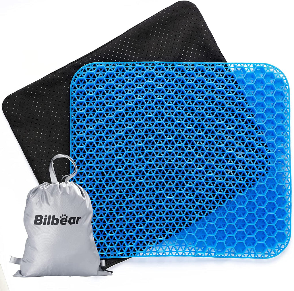 Gel Kayak Seat Cushion with Washable Non-Slip Cover, Waterproof Double Thicken Layer, Breathable Honeycomb Design, 14.9inch*12.9inch*1.1inch B2506