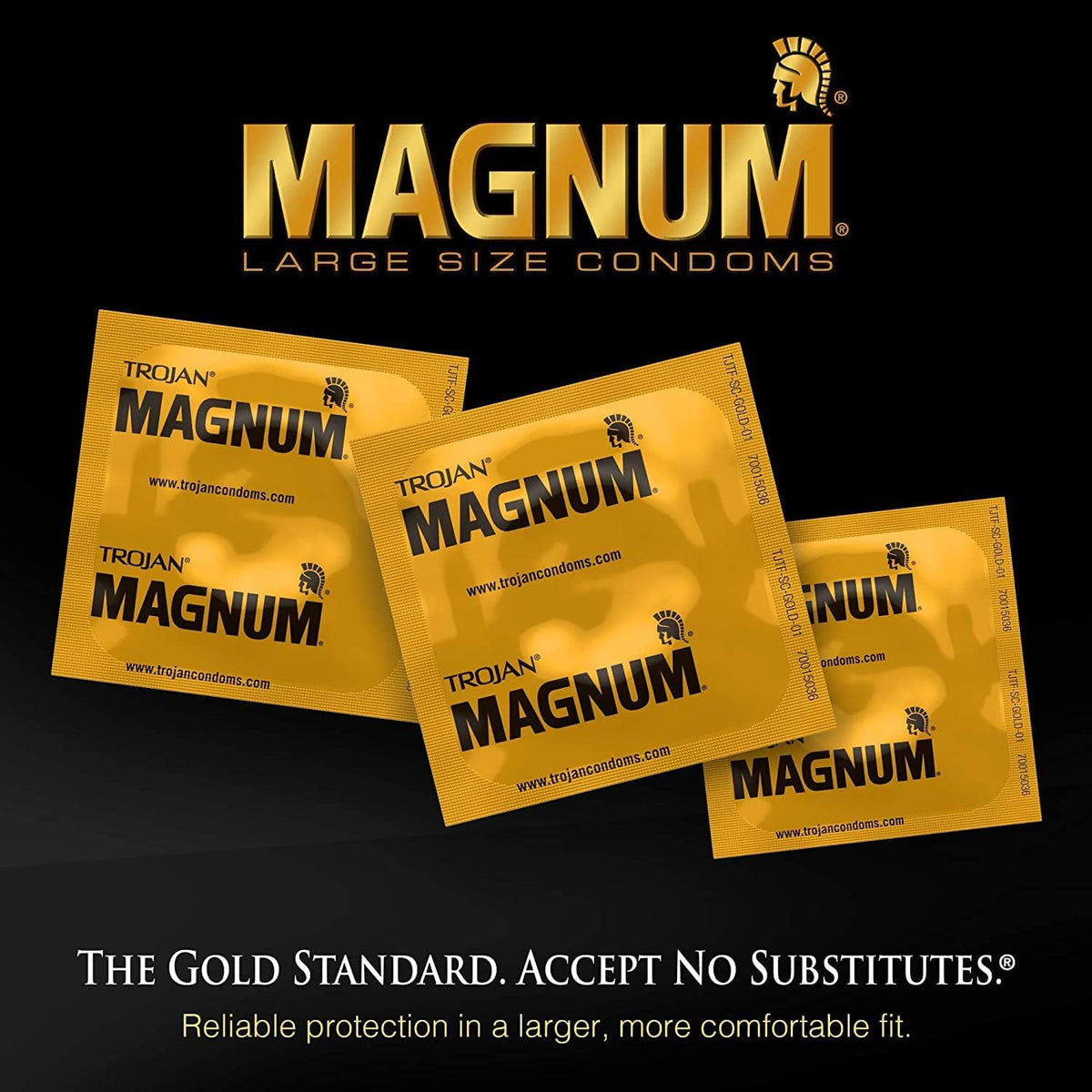 Magnum XL Size Lubricated Latex Condoms - 12 ct, Pack of 6 Z25100