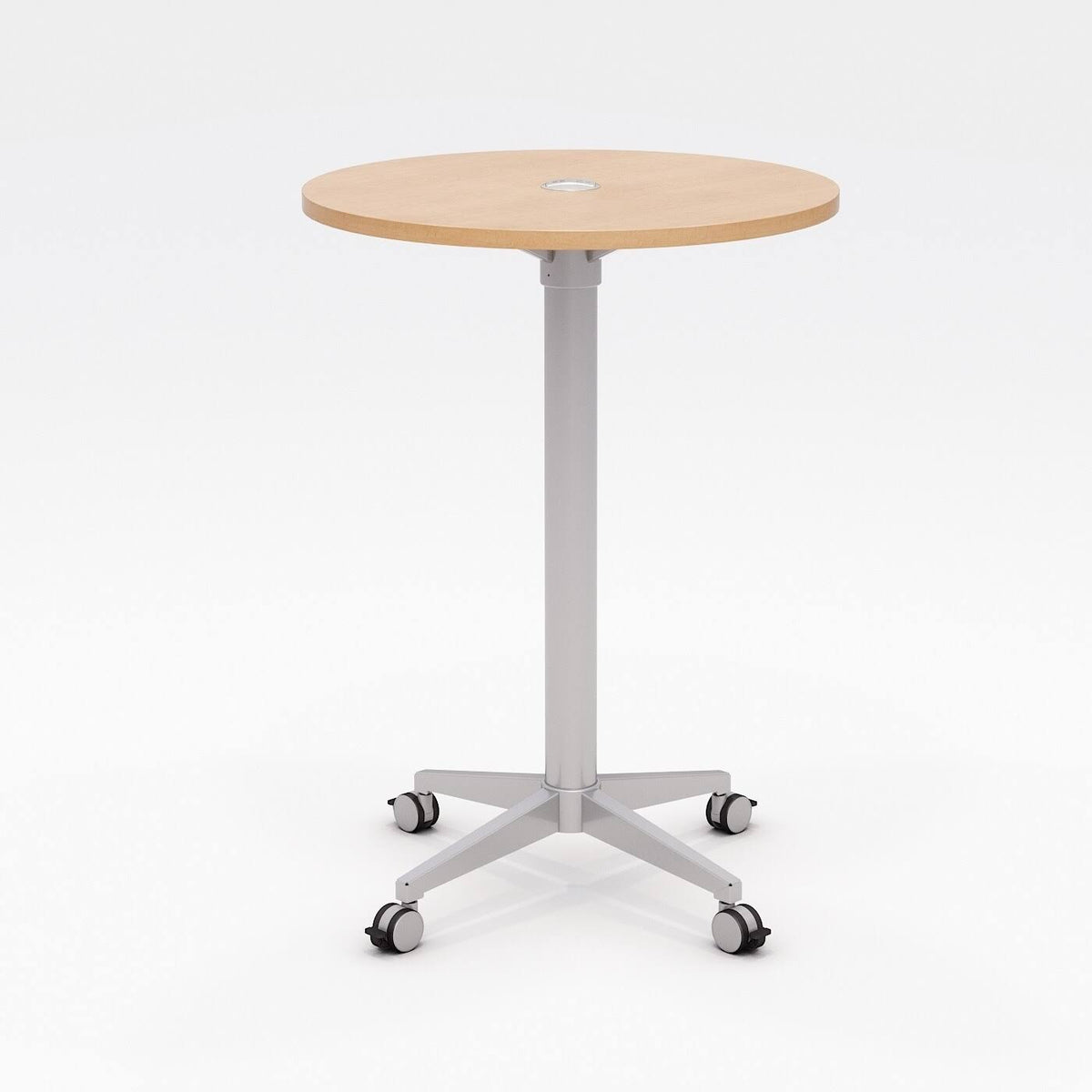 42x22 Round Teak Top Bistro Table with Casters X2943