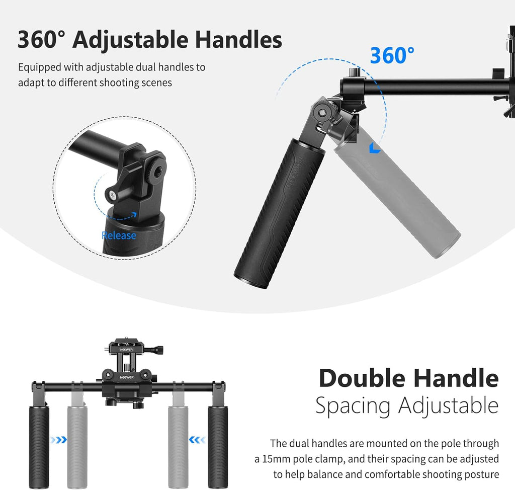 Universal Camera Shoulder Mount with Movable Shoulder Pad, 15mm Rod, 1/4 3/8 QR Plate Z53516