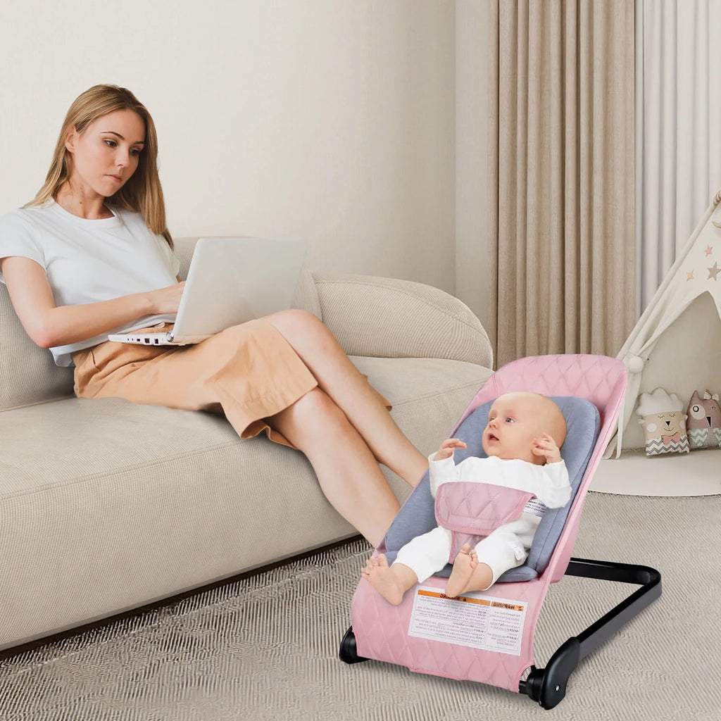 Baby Bouncer 3 in 1 Folding Rocker Seat Grey H15774