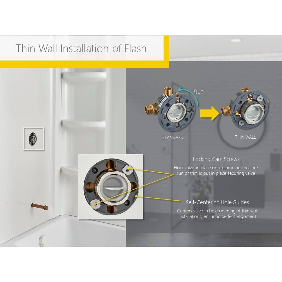 Polished Chrome Shower Trim Kit with Shower Head and Cartridge Y761438