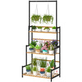 3 Tier Bamboo Foldable Plant Stand Shelf Rack J86471