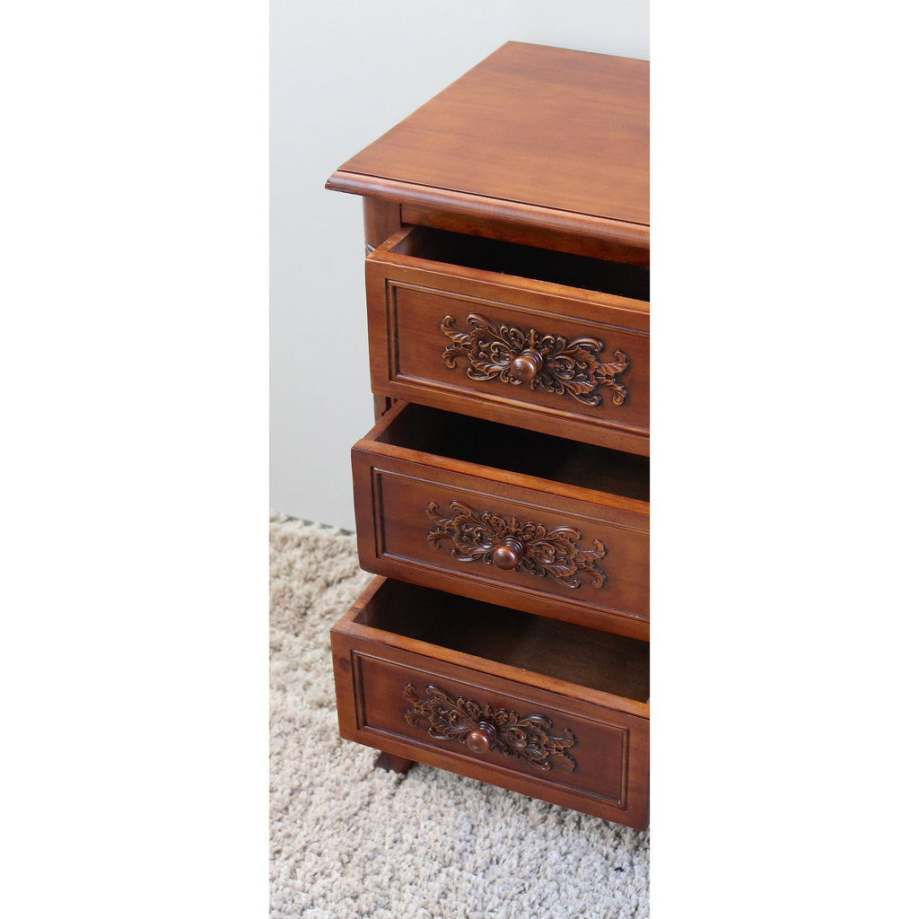 Carved Wood End Table G453