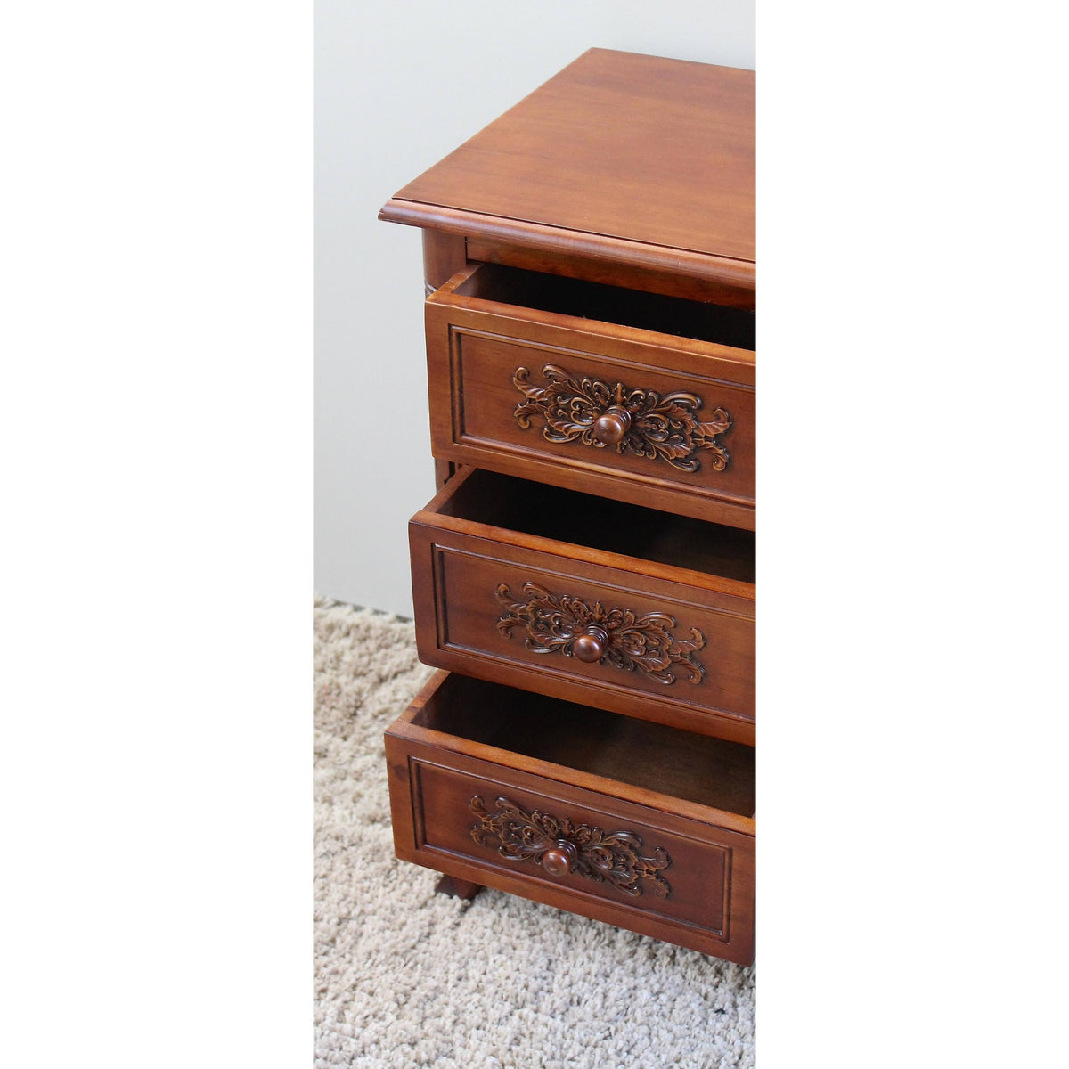 Carved Wood End Table G453