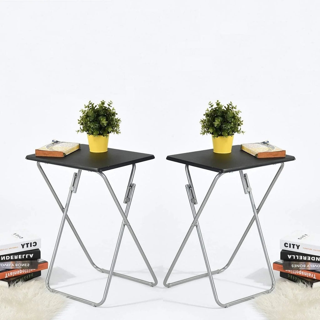 Set of 2 Folding Laptop Tables Black G6289