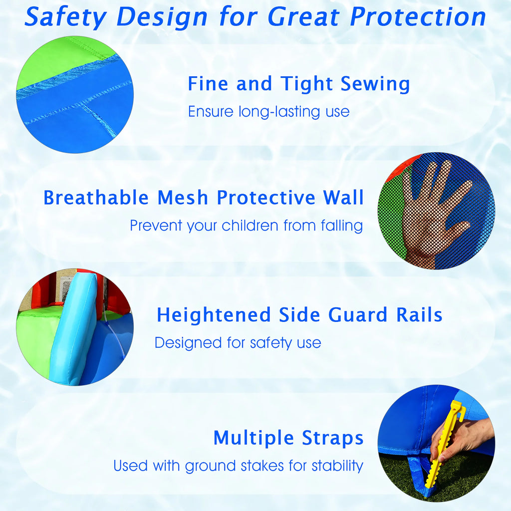 9-in-1 Inflatable Water Slide Bounce Castle Splash Pool V4199