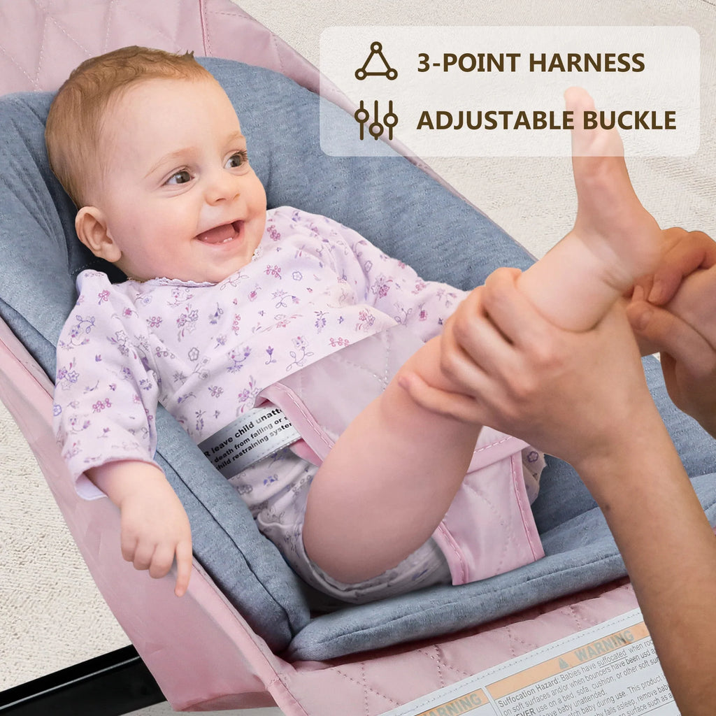 Baby Bouncer 3 in 1 Folding Rocker Seat Grey H15774