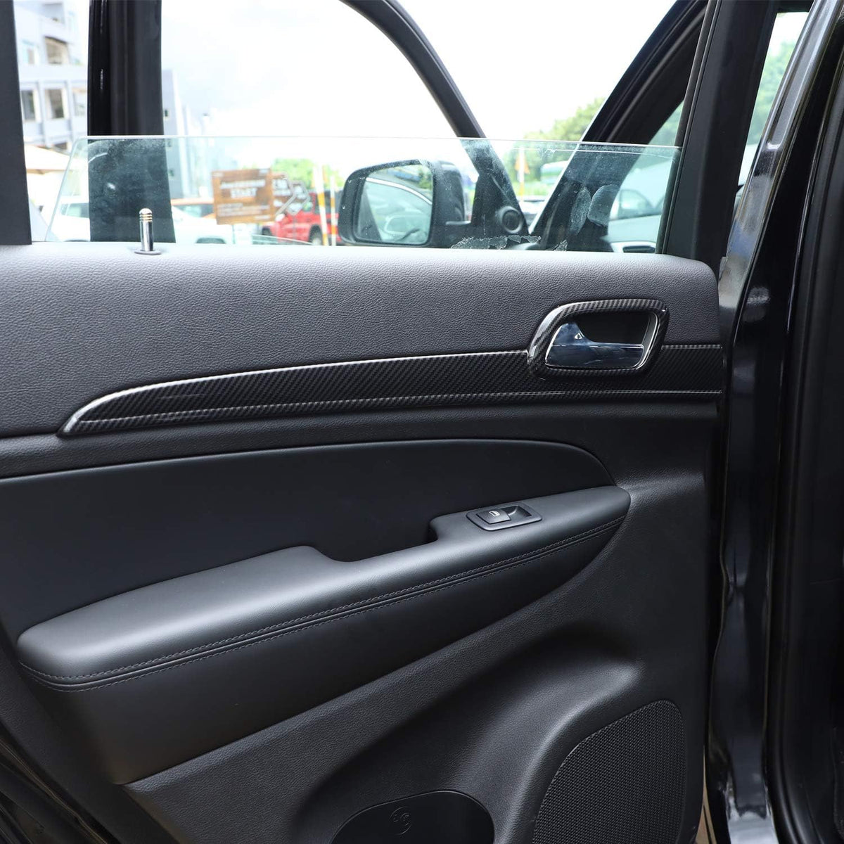 Dashboard Panel Trim & Door Handle Cover Kits Carbon Fiber Texture N705