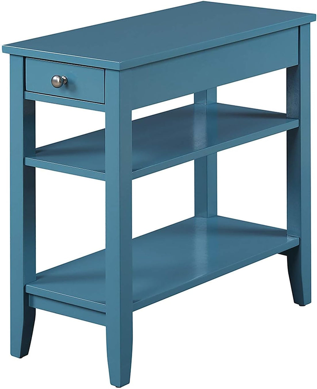 Black 1 Drawer End Table with Shelves A15828