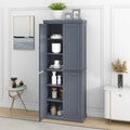Tall Kitchen Pantry Storage Cabinet with 4 Doors and Adjustable Shelves S24547