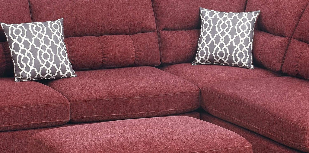 Red Velvet Sectional Sofa V462238