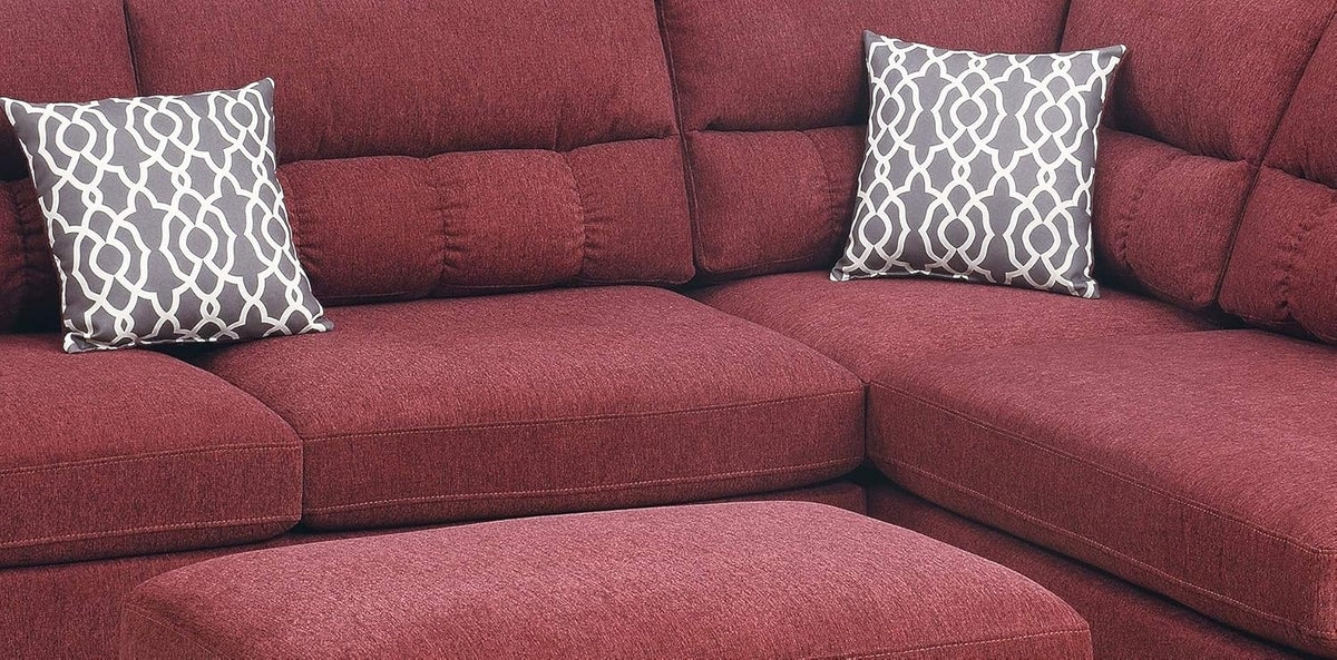 Red Velvet Sectional Sofa V462238