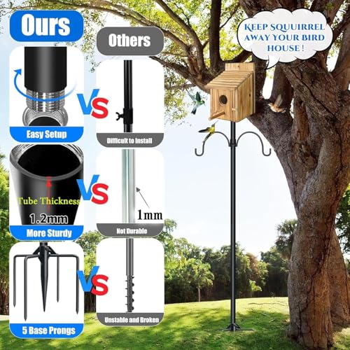 80In Bird House Pole, Heavy Duty with 5-Prong Base F448423