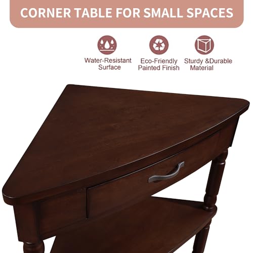 Milk White 3 Tier Corner Table N685717