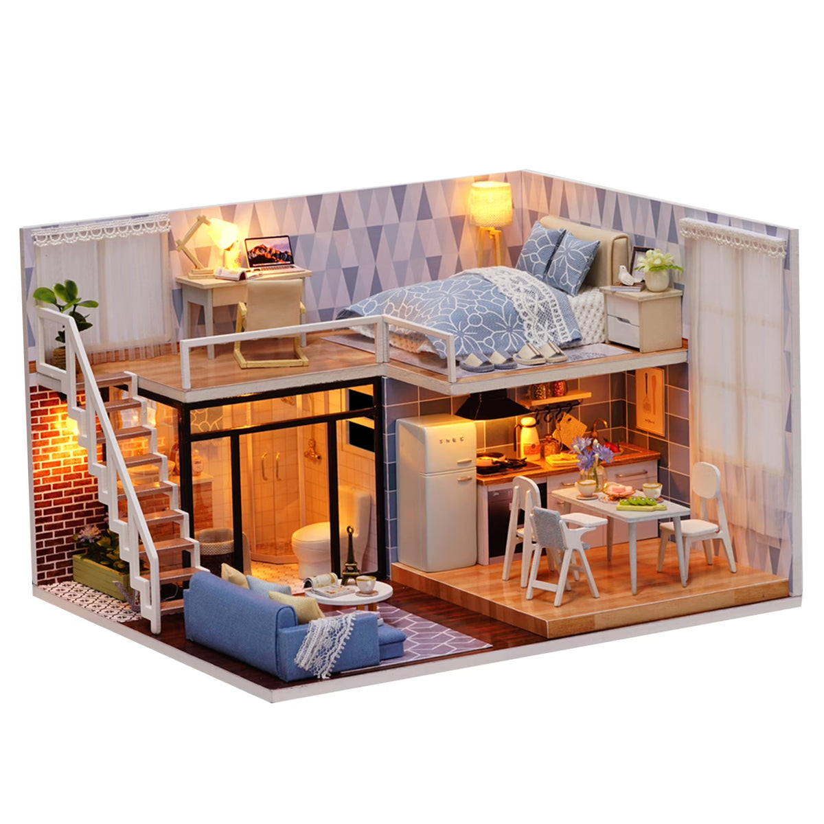 White Room Wooden DIY Dollhouse Furniture Kit O751153