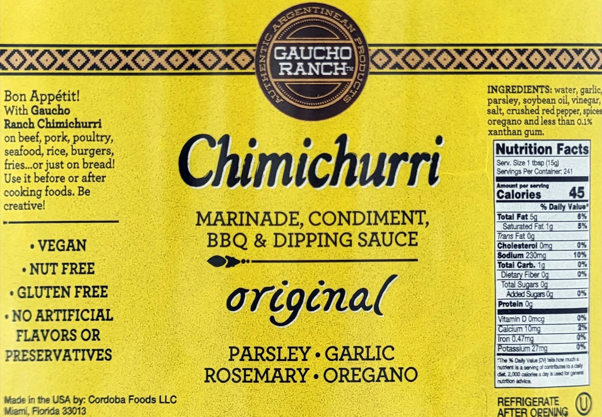 Chimichurri Marinade Dipping Sauce 128 oz Z774
