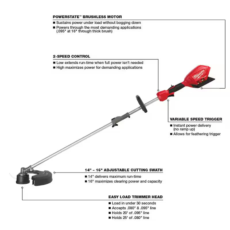 18V Lithium-Ion Cordless Brushless String Grass Trimmer H181875