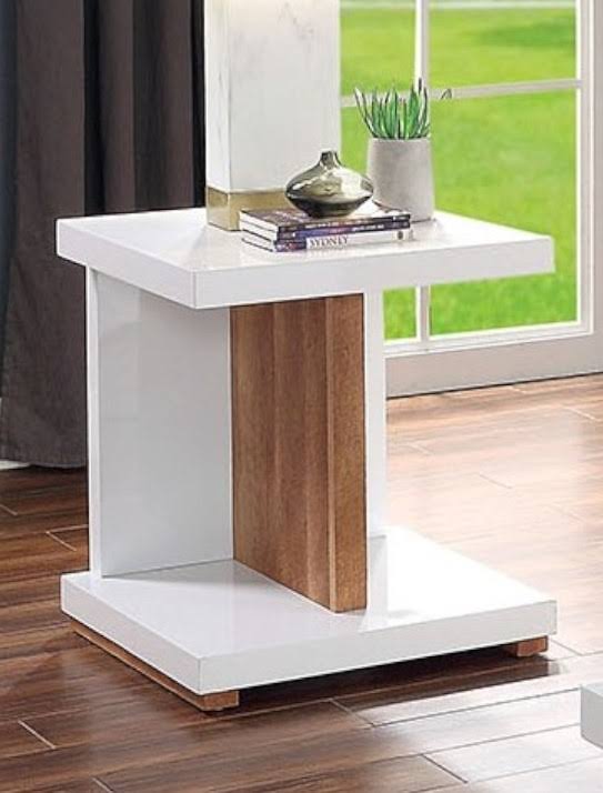 White/Natural Tone End Table S9492