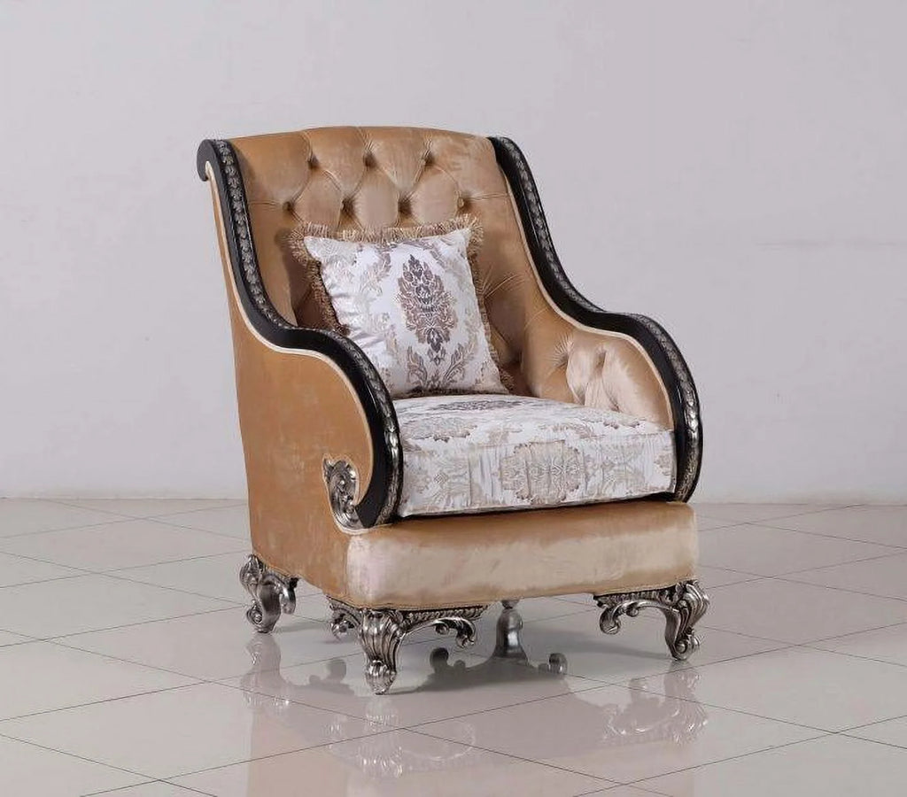 Black & Silver Wood Trim Chair Set 2 I827790