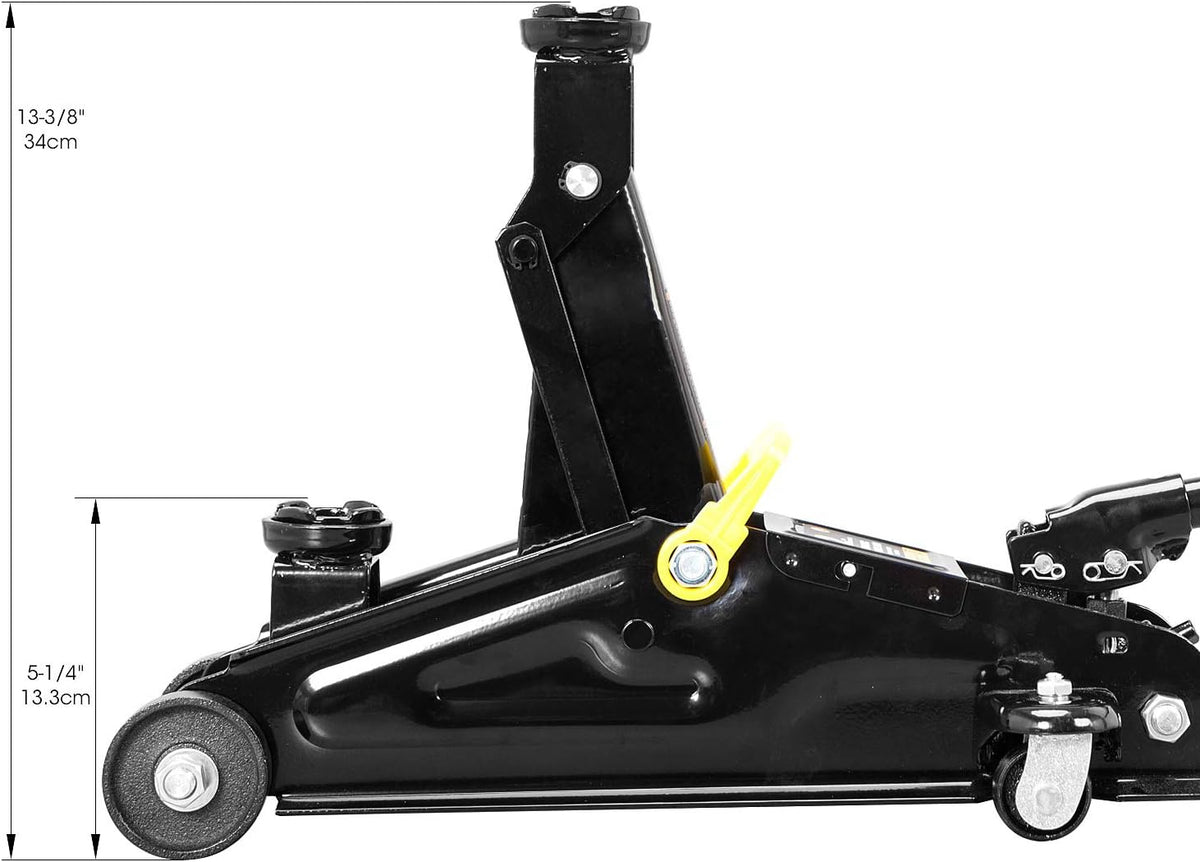 2 Ton Hydraulic Trolley Service Jack Combo with 2 Jack Stands, Black W626