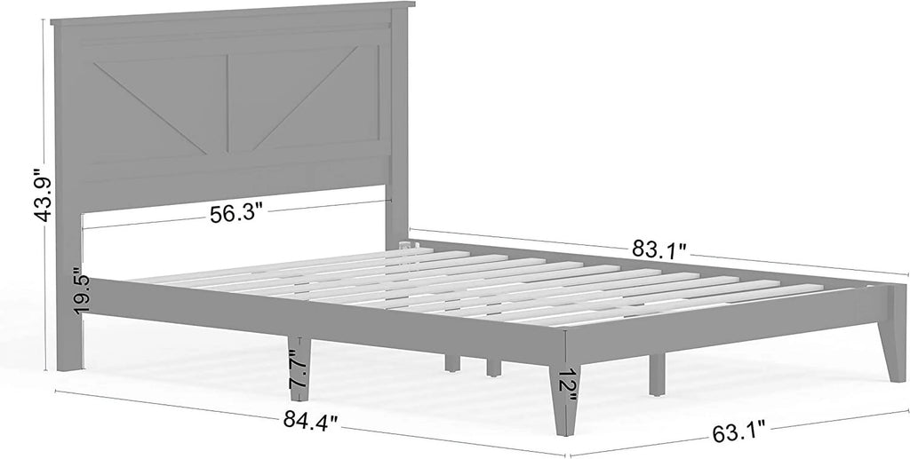 Queen Solid Wood Platform Bed Y41614