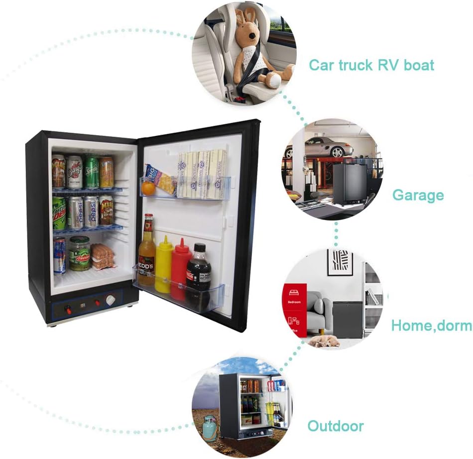 Black 3 Way Propane Refrigerator 2.1 Cu.Ft O4514