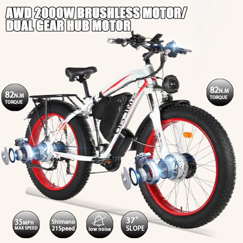 2000W Dual Motor 48V 22Ah Fat Tire Electric Bike Q80089