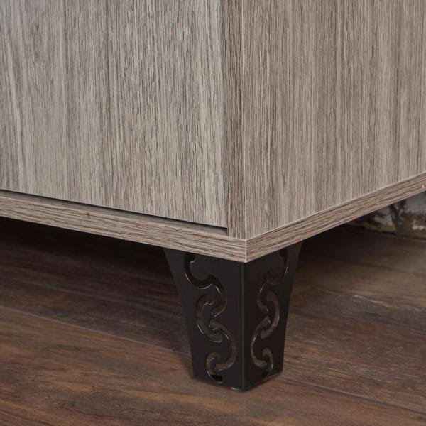 Grey Oak Black Cabinet F7683