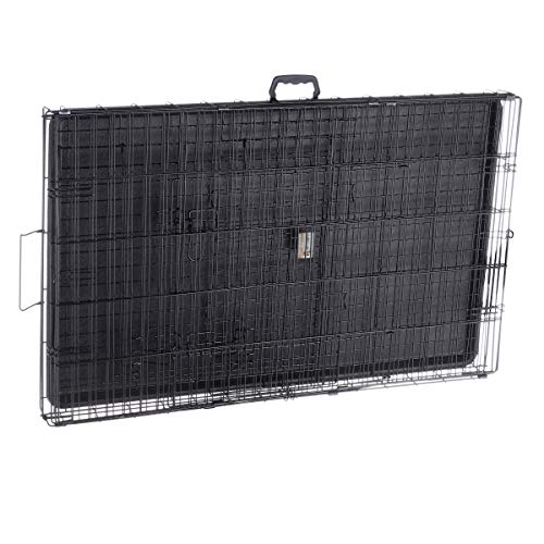 42-Inch Collapsible Dog Crate with Divider Wall Panel (Black) S60911