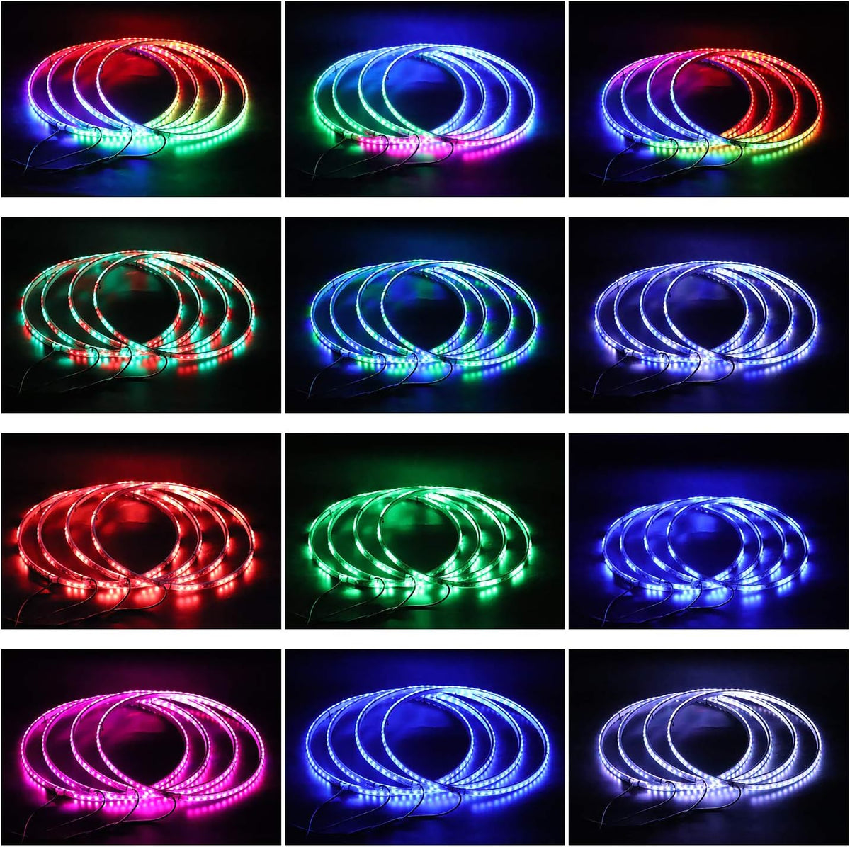 15.5 inch Single Row Wheel Ring Light Kit with Turn Signal and Braking Function 4PCS W159