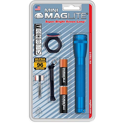 Black 2-Cell AA Mini Incandescent Flashlight with Holster O135