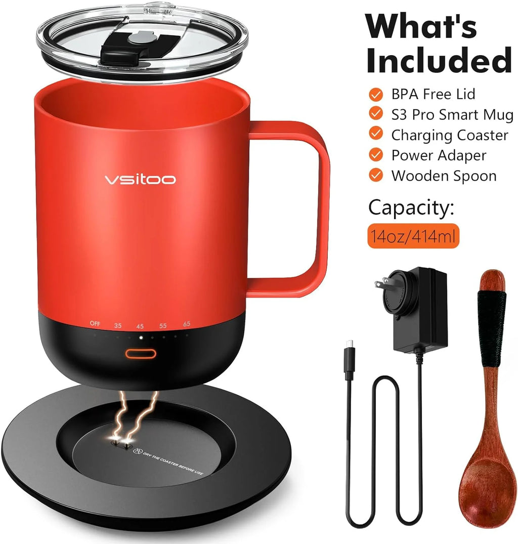 14 oz Self Heating Coffee Mug with Lid L1872