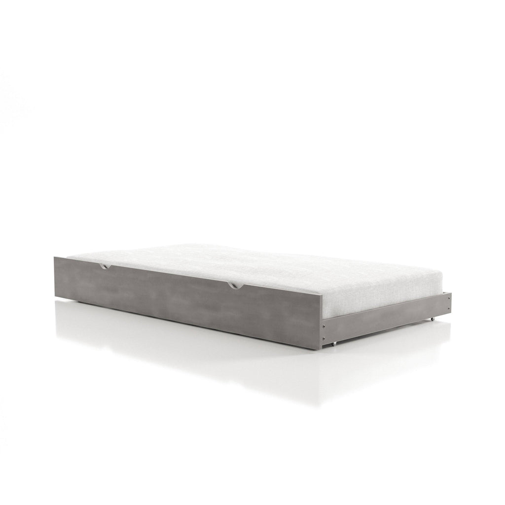 Grey Twin Solid Wood Trundle V517765