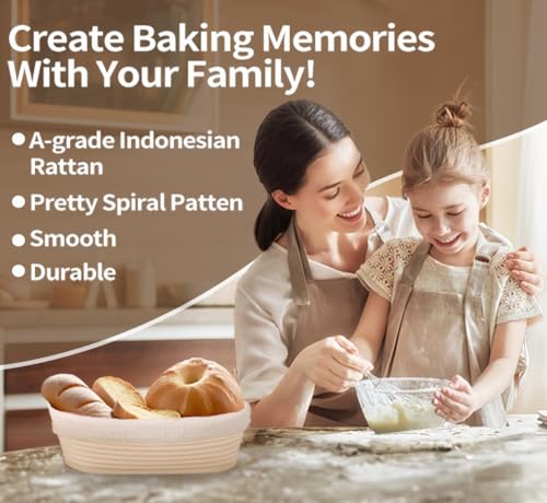 Set of 8 Oval Rattan Bread Proofing Basket K63339