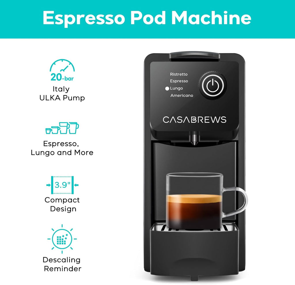 20 Bar Compact Capsule Coffee Machine with 21 oz Removable Water Tank Z266714