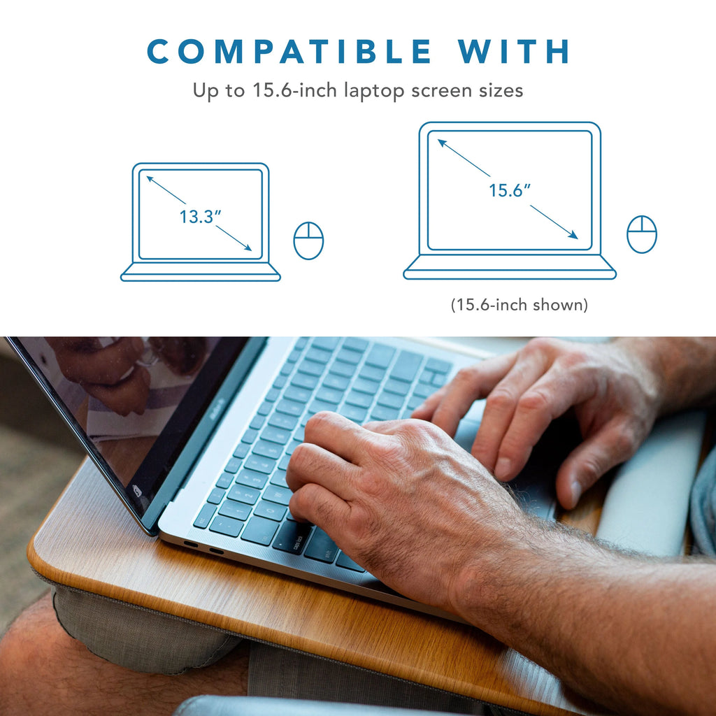 Lap Desk with Wrist Rest, Mouse Pad and Phone Holder, 21.1" x 14" C918