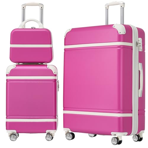 White 3 Piece Hard Shell Luggage Set with Spinner Wheels and TSA Lock A865