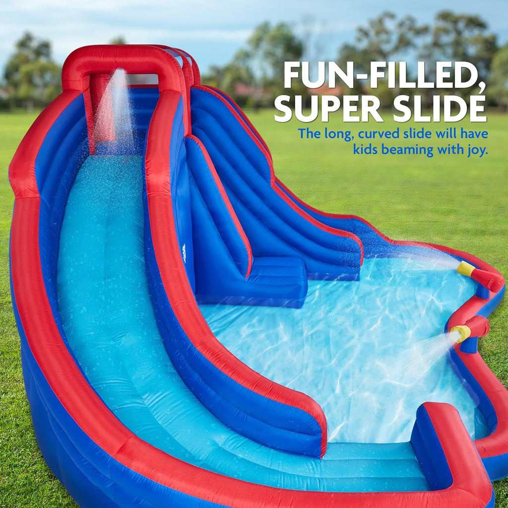 Inflatable Water Slide Park with 2 Slides & Splash Pool O817628