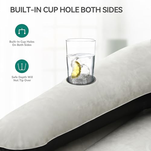 Queen Size Air Mattress with Headboard and Built-in Pump I84156