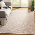 Beige & Ivory 3' x 5' Handmade Cotton Accent Rug K1736