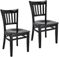 Natural Wood Seat Side Chair Set of 2 J487242