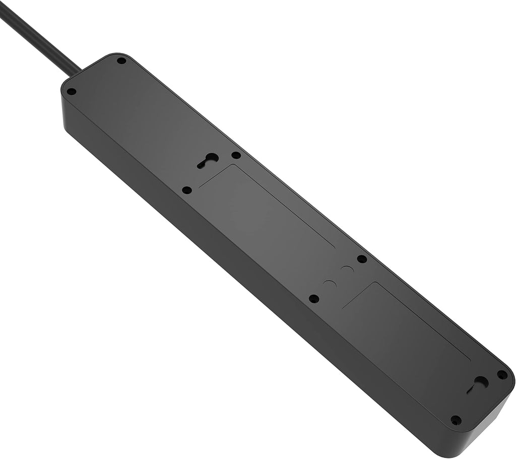 Black Smart Power Outlet with 4 Outlets and 2 USB-A Plug-Ins N407114