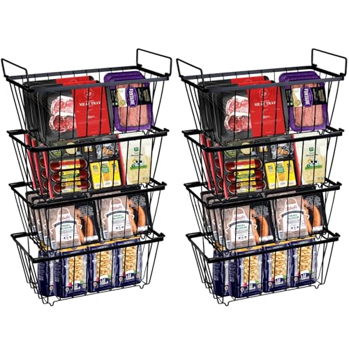 6 Pack Black Freezer Organizer Bins Y778