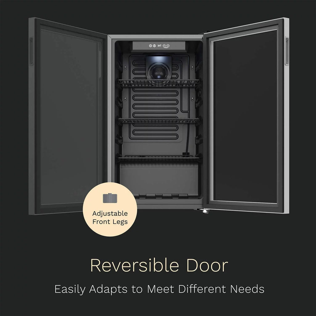 120 Can Mini Fridge with Glass Door and Adjustable Removable Shelves T62821