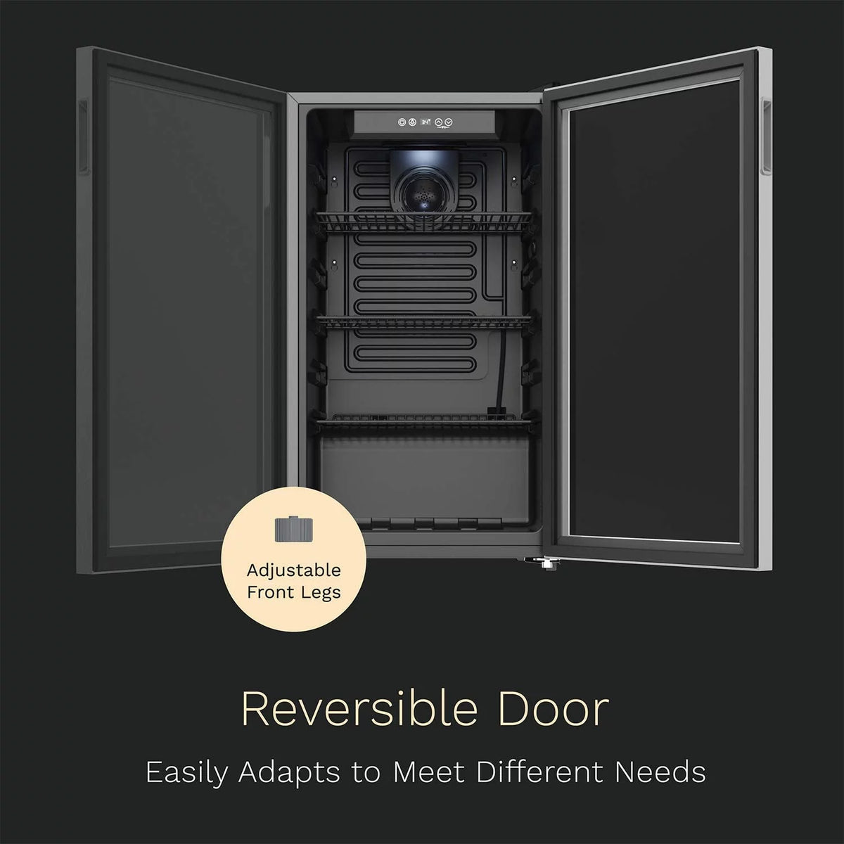 120 Can Mini Fridge with Glass Door and Adjustable Removable Shelves T62821
